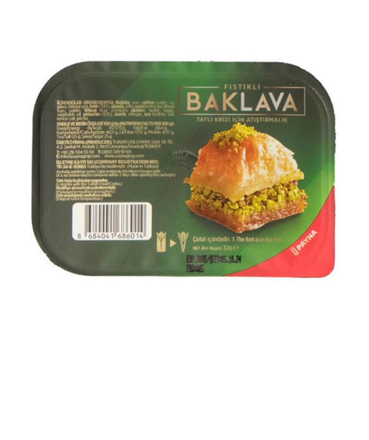 Payna Baklava Single Food With Pistachio Savor A Single Portion Of Our Exquisite Flaky Baklava Filled With Rich Nutty Pistachios