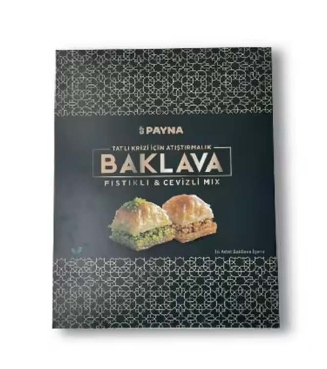 Payna Baklava 16’s Mixed Побалуйте себя нашим изысканным, хрустящим и ароматным ассортиментом пахлавы, который идеально подойдет для любого праздника